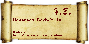 Hovanecz Borbála névjegykártya